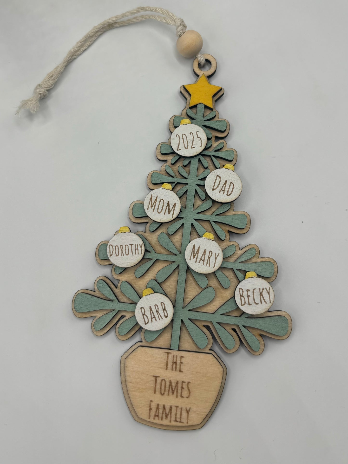 Whimsical Family Christmas Tree Ornament