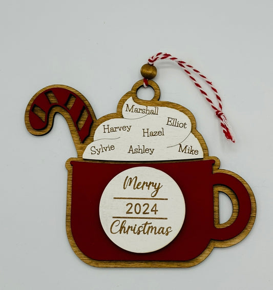 Cocoa Mug Family Ornament