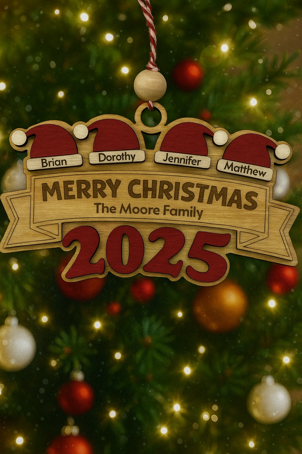 Santa Hat Family Ornament